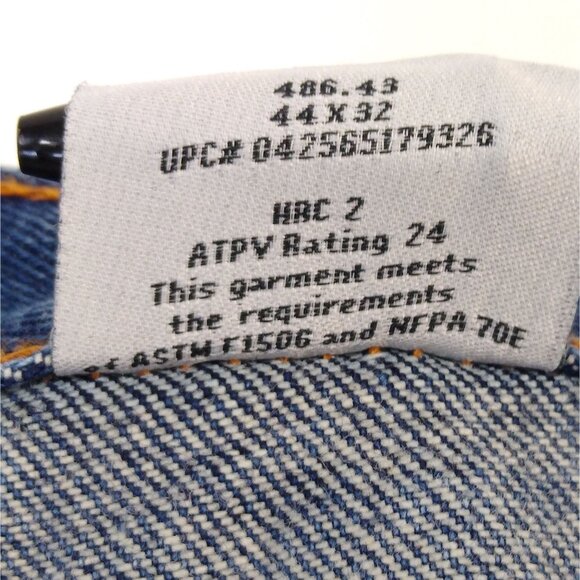 Key Industries HRC2 FlameOut Flame-Resistant Denim Jeans Men's 44x32 100% Cotton - Picture 6 of 11